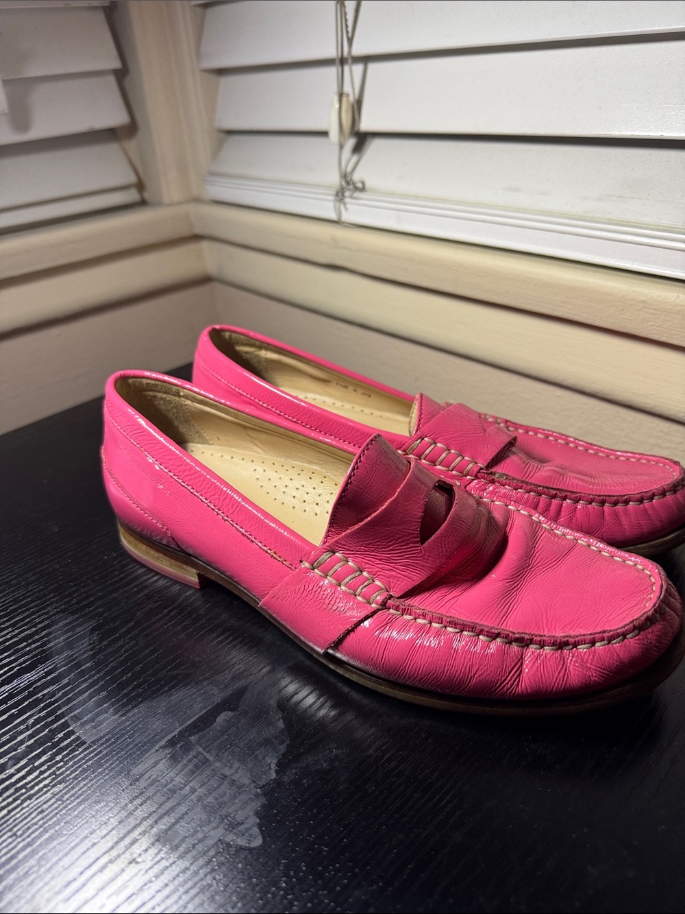 Cole Haan Hot Pink Patent Leather Penny Loafers